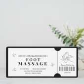 Korte Minimalistische Voetmassagebon Kaart (Staand voorkant)