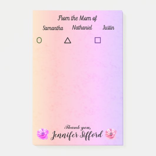 Korte notitie van mama - Botanische plaknotitie Post-it® Notes (Voorkant)