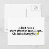 Korte notitiespannvlinder briefkaart (Voorkant / Achterkant)