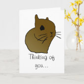 Korte oorkonijn, Denken aan je... | Groet C Kaart (Gele Bloem)