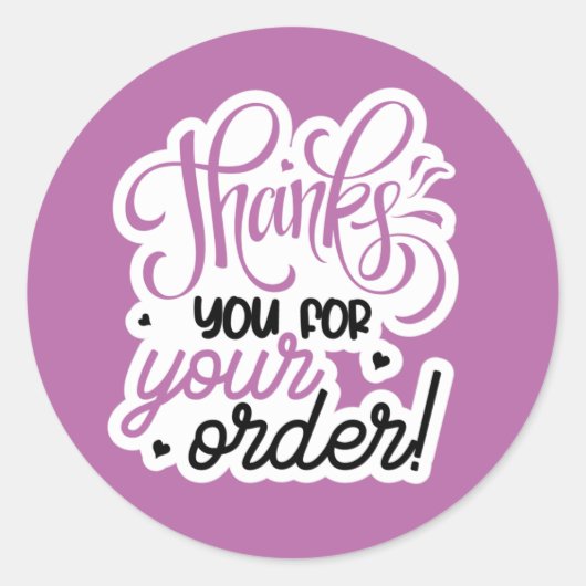 Korte orde bedankt woord kunst ronde sticker (Voorkant)