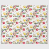 Korte paasbundel en bundelmanden, getand cadeaupapier (Vlak)