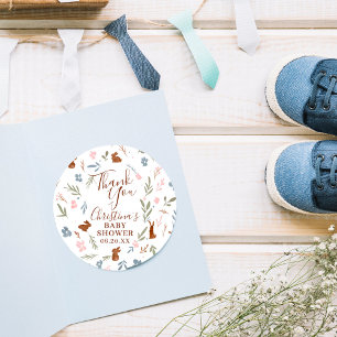 Korte paaskonijn klein konijntje bedankt ronde sticker