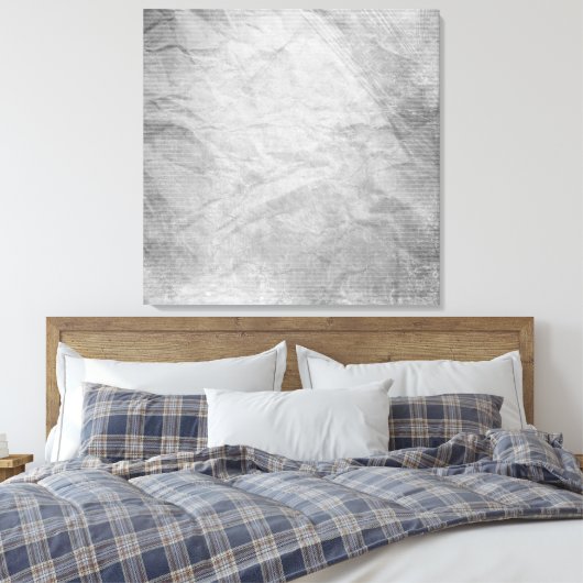 KORTE PAPIERSILVER GRAY GRAYS WITTE DIGITALE TEM CANVAS AFDRUK (Insitu (Slaapkamer))