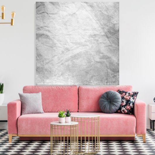 KORTE PAPIERSILVER GRAY GRAYS WITTE DIGITALE TEM CANVAS AFDRUK (Insitu (Woonkamer))