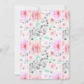 Korte pastel floral aztec graduatie party kaart (Achterkant)