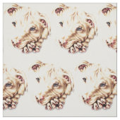 Korte Pitbull-tekening met gevouwen poten Stof (Swatch)