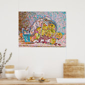Korte pitcher: nog leven Abstracte kunst Poster (Keuken)