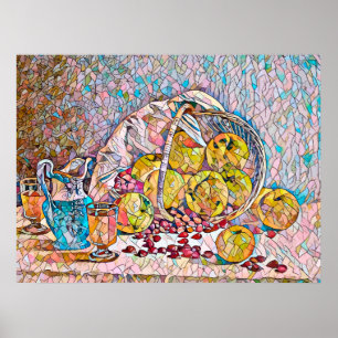 Korte pitcher: nog leven Abstracte kunst Poster