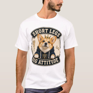 Korte poten grote attitude Funny Corgi T-shirt voo