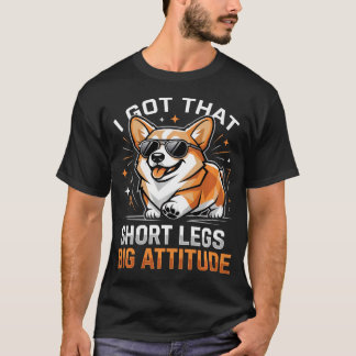 Korte Poten Grote Attitude Koele Corgi Zonnebril T-shirt