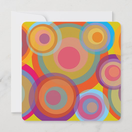 Korte regenboogcirkels Pop geboorteaankondiging Aankondiging (Achterkant)