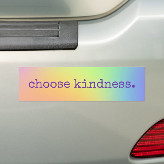 Korte regenbooggradiënt "Kindheid kiezen" Bumpersticker (Op auto)