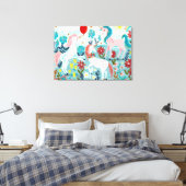 Korte regenboogmeisjes canvas afdruk (Insitu (Slaapkamer))