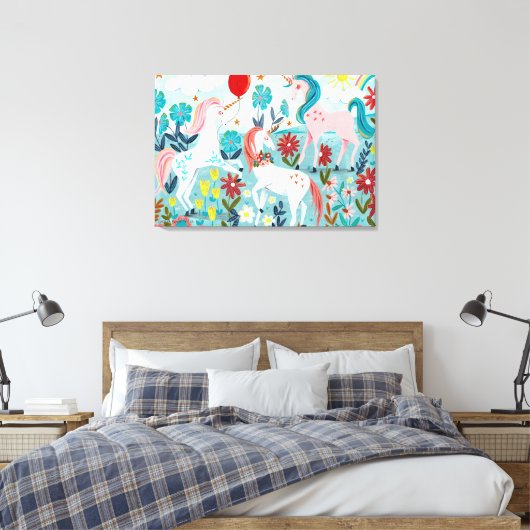 Korte regenboogmeisjes canvas afdruk (Insitu (Slaapkamer))