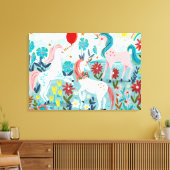Korte regenboogmeisjes canvas afdruk (Insitu (Woonkamer))