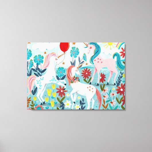 Korte regenboogmeisjes canvas afdruk (Voorkant)