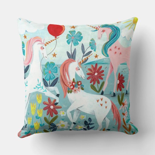 Korte regenboogmeisjes kussen (Achterkant)