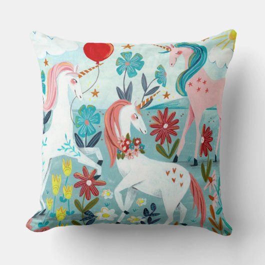 Korte regenboogmeisjes kussen (Voorkant)