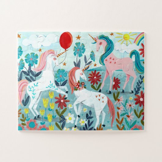 Korte regenboogmeisjes legpuzzel (Horizontaal)