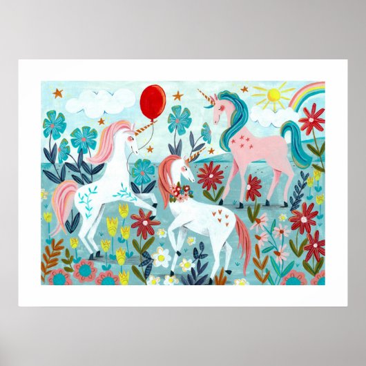 Korte regenboogmeisjes poster (Voorkant)