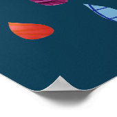 Korte regendruppels, kleurrijke regenkunst poster (Hoek)