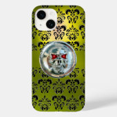 KORTE RIDERS GEEL ZWARTE DAMASK Case-Mate iPhone CASE (Achterkant)
