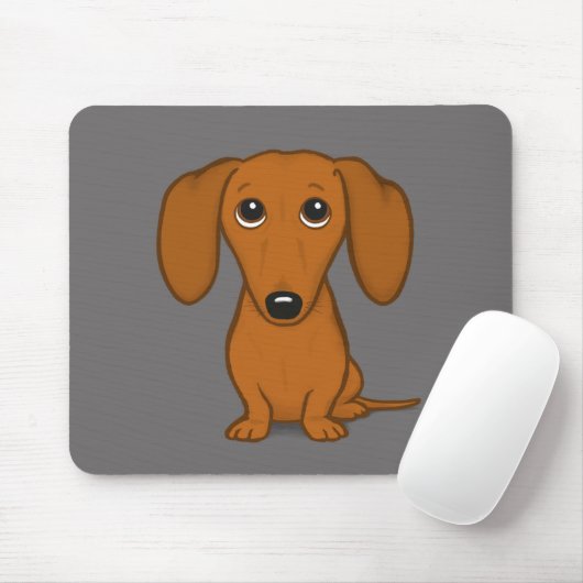 Korte rode dachshund | Cute Wiener Dog Muismat (Met muis)