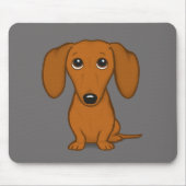 Korte rode dachshund | Cute Wiener Dog Muismat (Voorkant)