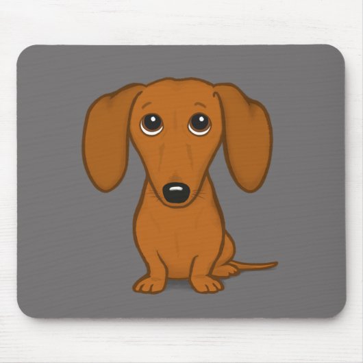Korte rode dachshund | Cute Wiener Dog Muismat (Voorkant)
