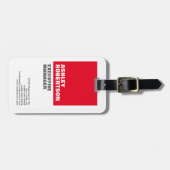 Korte rode witte vlek - minimalistisch bagagelabel (Voorkant horizontaal)