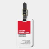 Korte rode witte vlek - minimalistisch bagagelabel (Voorkant verticaal)