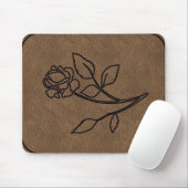 KORTE ROOS LEATHER MousePad Muismat (Met muis)