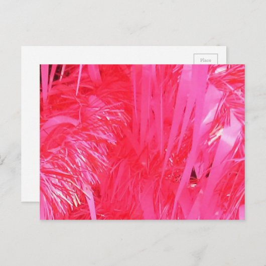 Korte roze kerstboom feestdagenkaart (Voorkant / Achterkant)