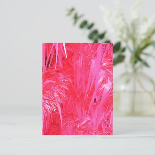 Korte roze kerstboom feestdagenkaart (Staand voorkant)