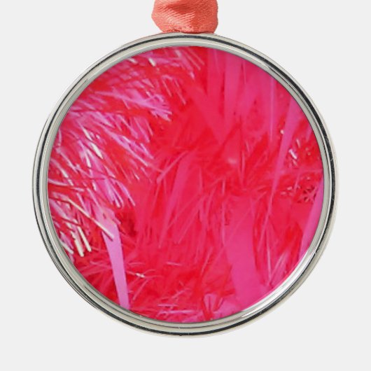 Korte roze kerstboom metalen ornament (Voorkant)