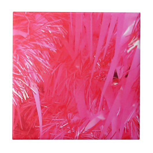 Korte roze kerstboom tegeltje (Voorkant)