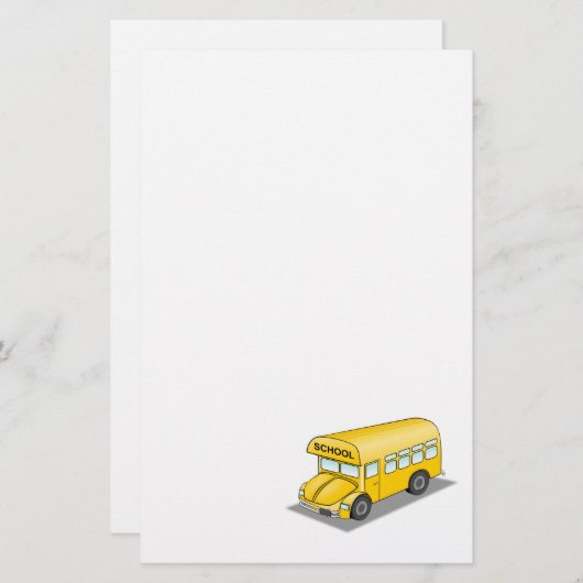 Korte schoolbus briefpapier (Voorkant / Achterkant)