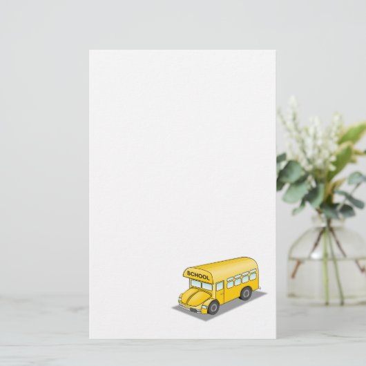 Korte schoolbus briefpapier (Staand voorkant)