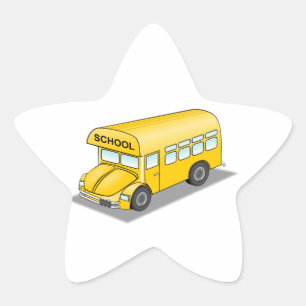 Korte schoolbus ster sticker