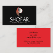 Korte Shofar (rood) Visitekaartje (Voorkant / Achterkant)