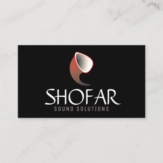 Korte Shofar (rood) Visitekaartje (Voorkant)