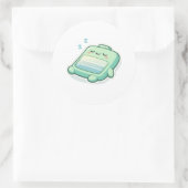 Korte slaap ronde sticker (Tas)