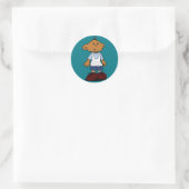 Korte slaapkamer ronde sticker (Tas)