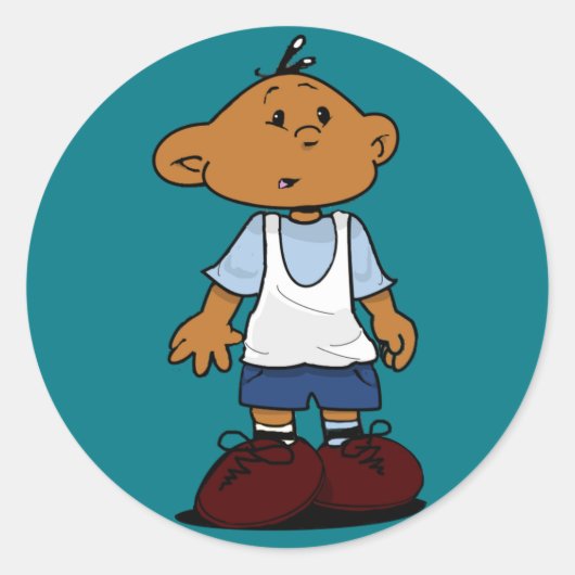 Korte slaapkamer ronde sticker (Voorkant)