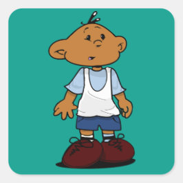 Korte slaapkamer vierkante sticker