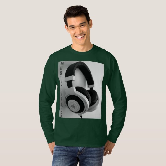 Korte T-Shirt voor hoofdtelefoonmannen (Voorkant volledig)