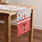 Korte tafel met monogram kerstmis korte tafelloper (Voorbeeld)