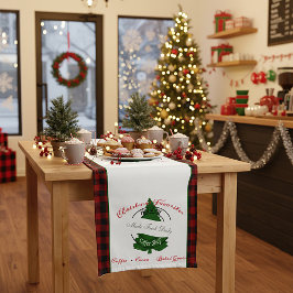 Korte tafelloper met kerstcafébord