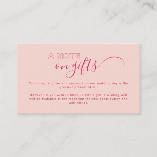 Korte tekstnotitie voor cadeausluitkaart omlijnen informatiekaartje (Voorkant)